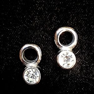 Bezel cz earring charms.
